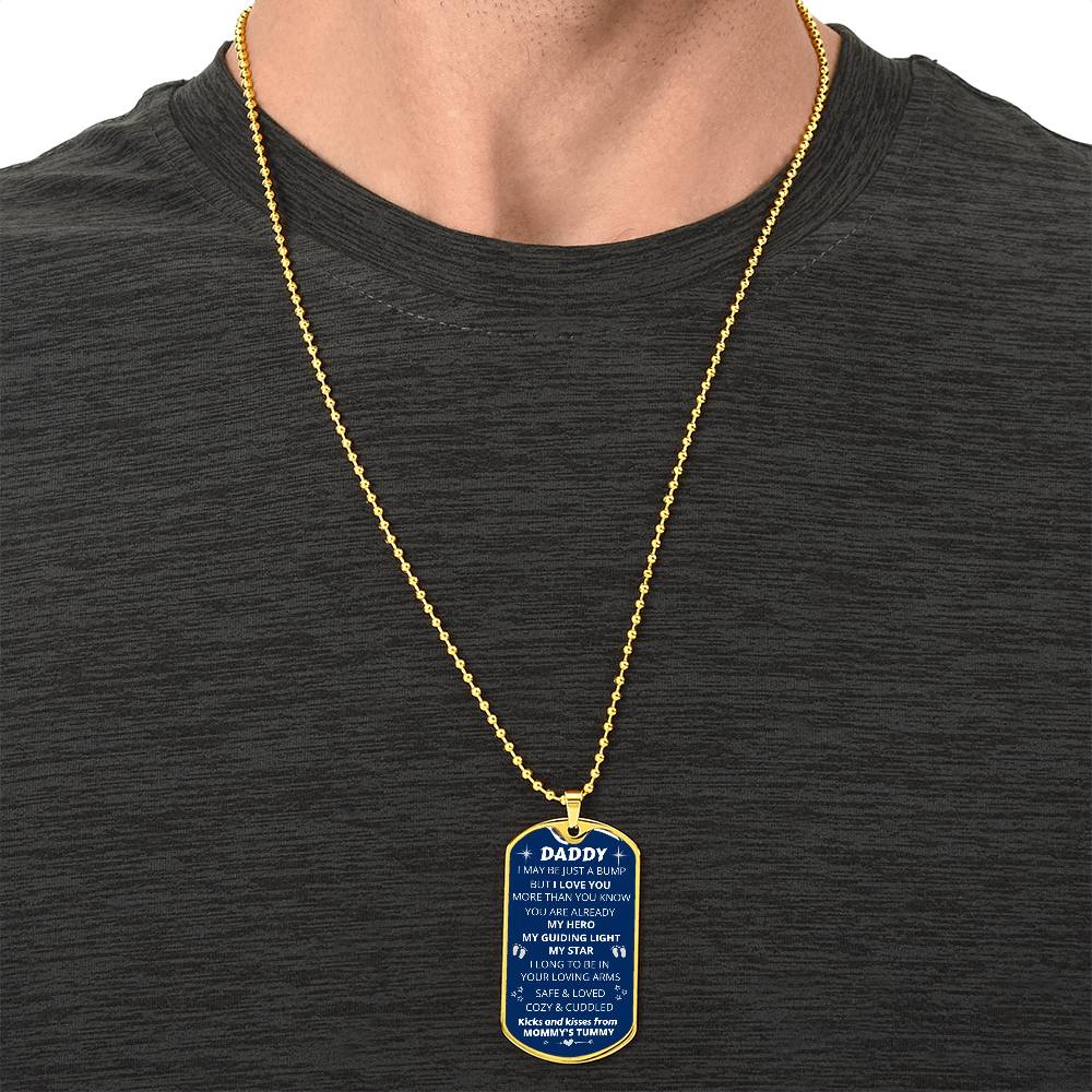 Personalized Dog Tag, New Dad Gift, Daddy Gift From Unborn, New Dad Gift From Wife, Bump Gift, New Dad Gift Idea - Army Tag Necklace, Dog Tag Necklace