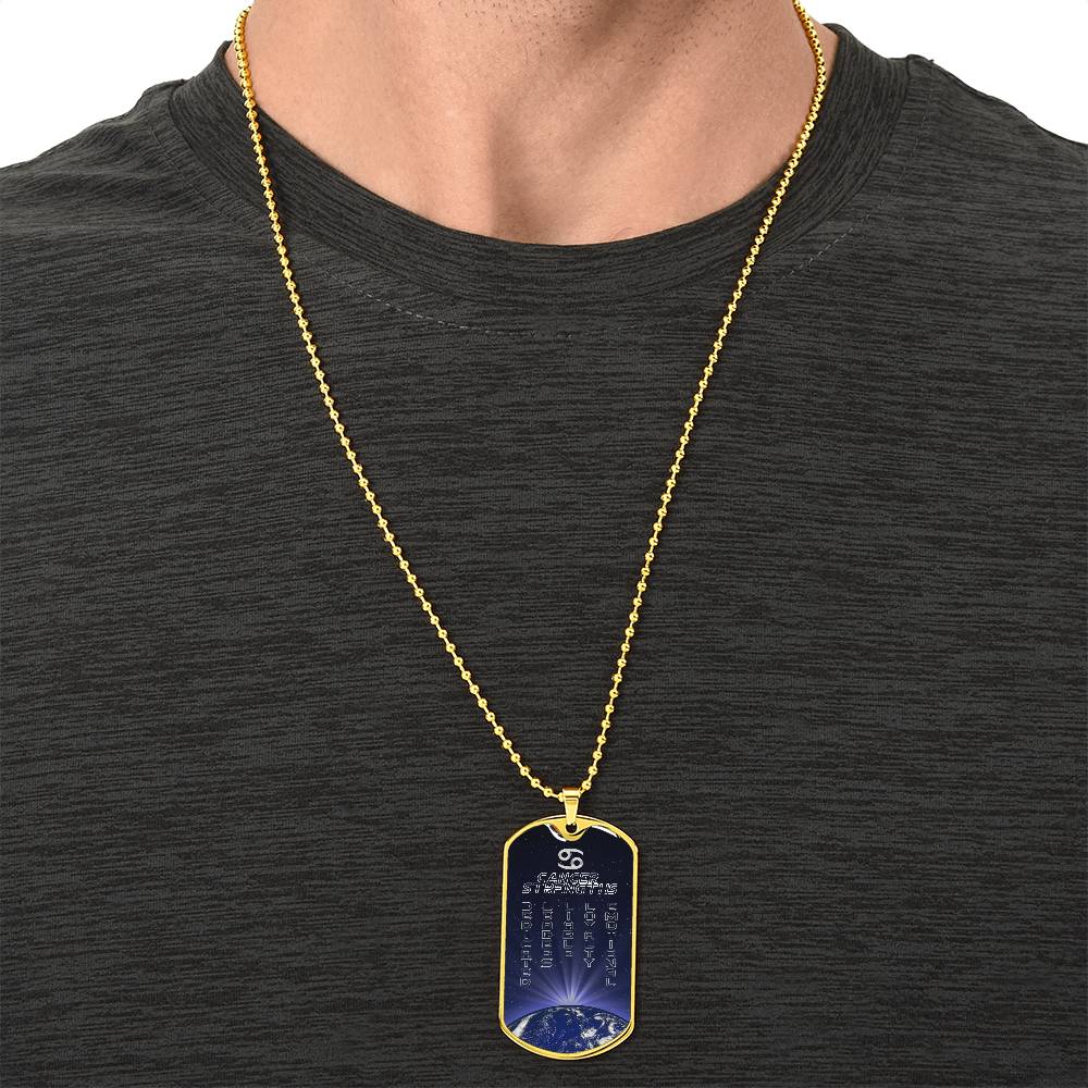 Cancer Personalized Dog Tag Necklace - Army Tag Necklace, Dog Tag Necklace
