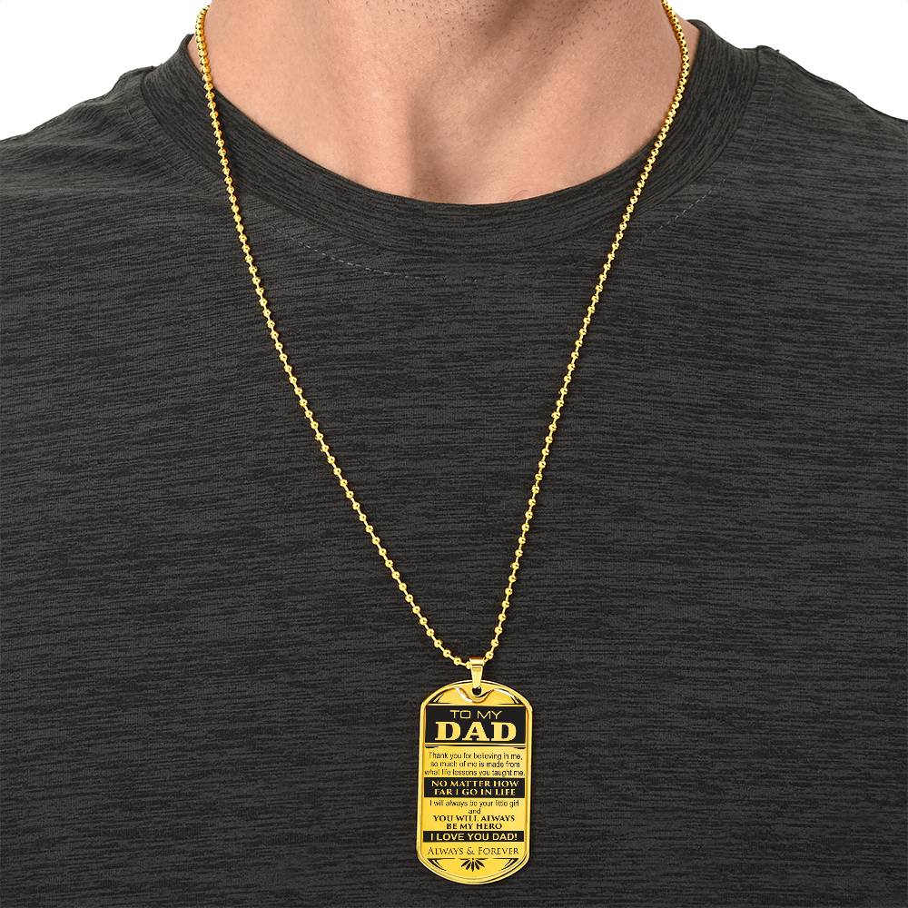 Dad Tag From Daughter - Army Tag Necklace, Dog Tag Necklace