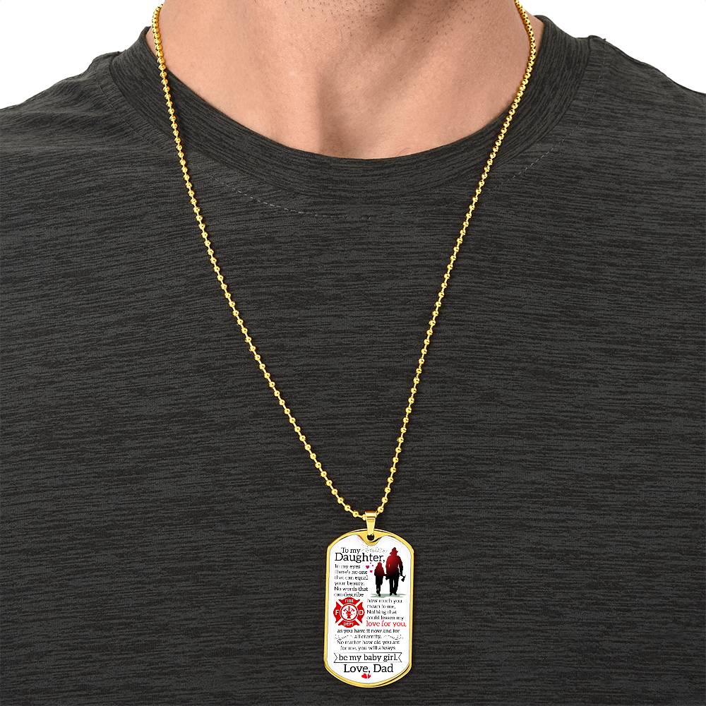 Firefighter Gift, Best Dog Tag Necklace Pendant For Fireman Dad Son Mom Female Male Birthday Christmas Father's Day - Army Tag Necklace, Dog Tag Necklace