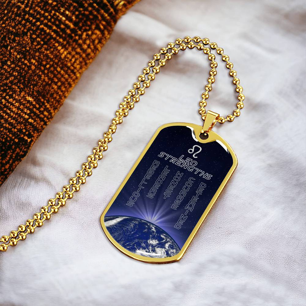 Leo Ball Chain Dog Tag Necklace - Army Tag Necklace, Dog Tag Necklace