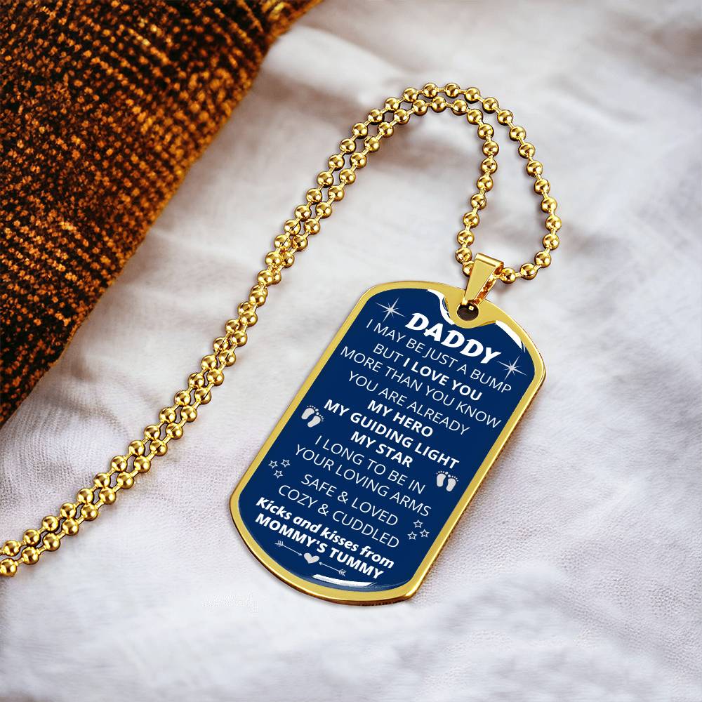 New Dad-To-Be 'My Guiding Light, My Star' - Pendant - Army Tag Necklace, Dog Tag Necklace
