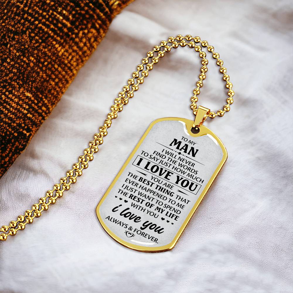Gift For Your Man - I Love You - Dog Tag - Army Tag Necklace, Dog Tag Necklace