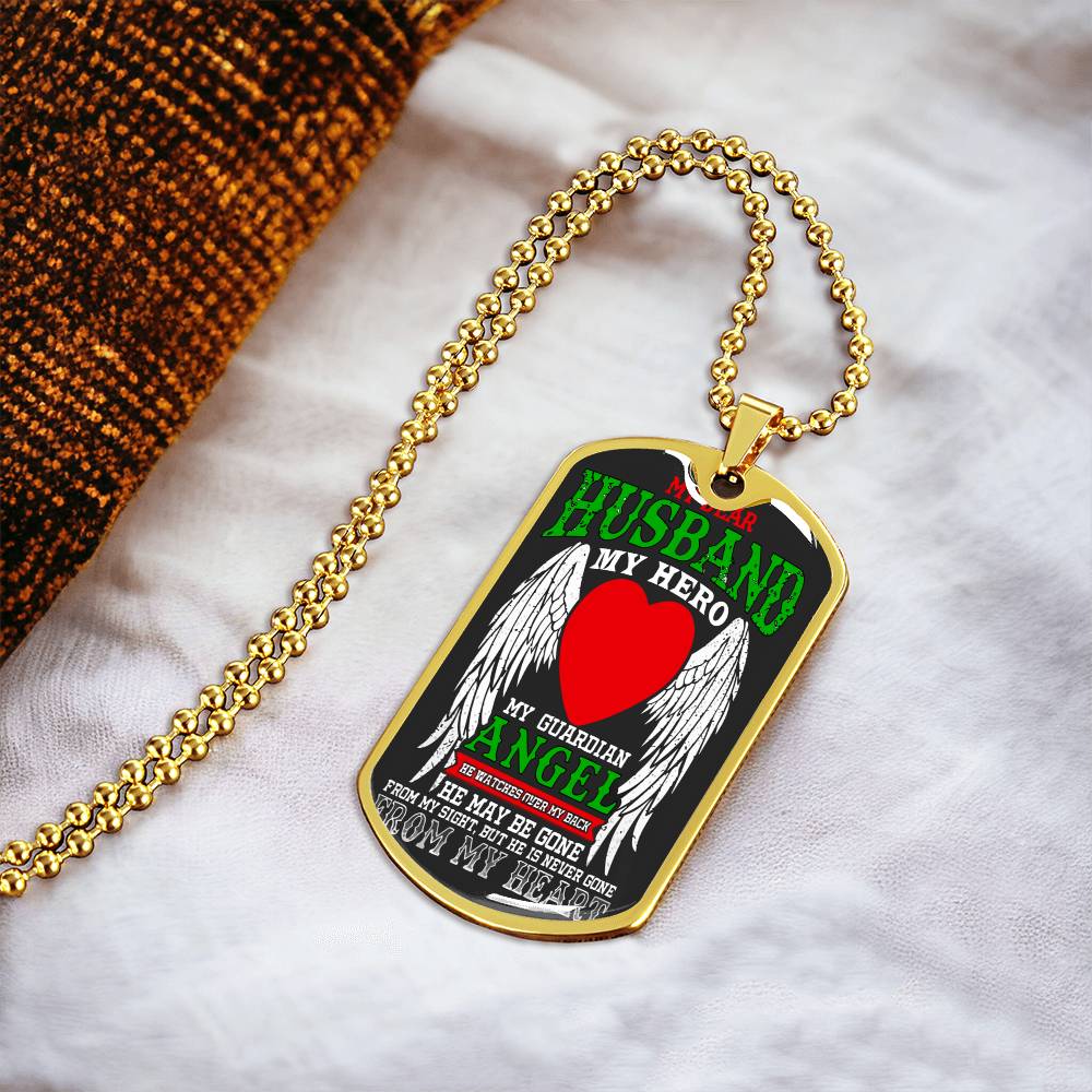 My Husband My Hero - Army Tag Necklace, Dog Tag Necklace