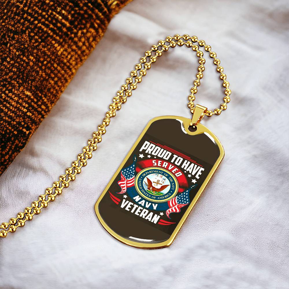 Navy Veteran Dog Tag - Army Tag Necklace, Dog Tag Necklace