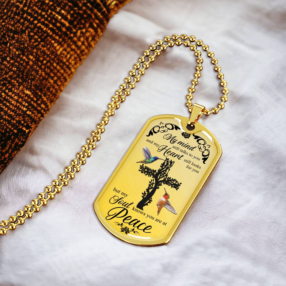 Hummingbirds Tree Of Life Faith Cross Luxury Dog Tag - Army Tag Necklace, Dog Tag Necklace