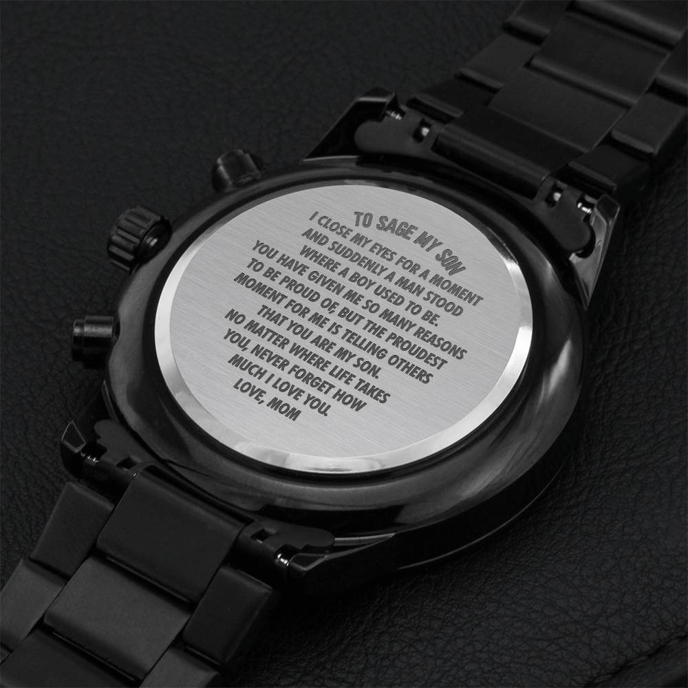 Graduation Gift Engraving Chronograph Watch