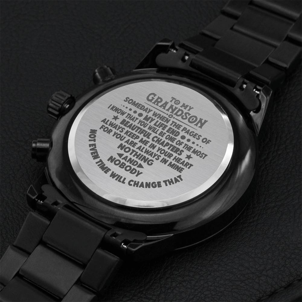 To My Grandson - Chronograph Watch Engraving Chronograph Watch