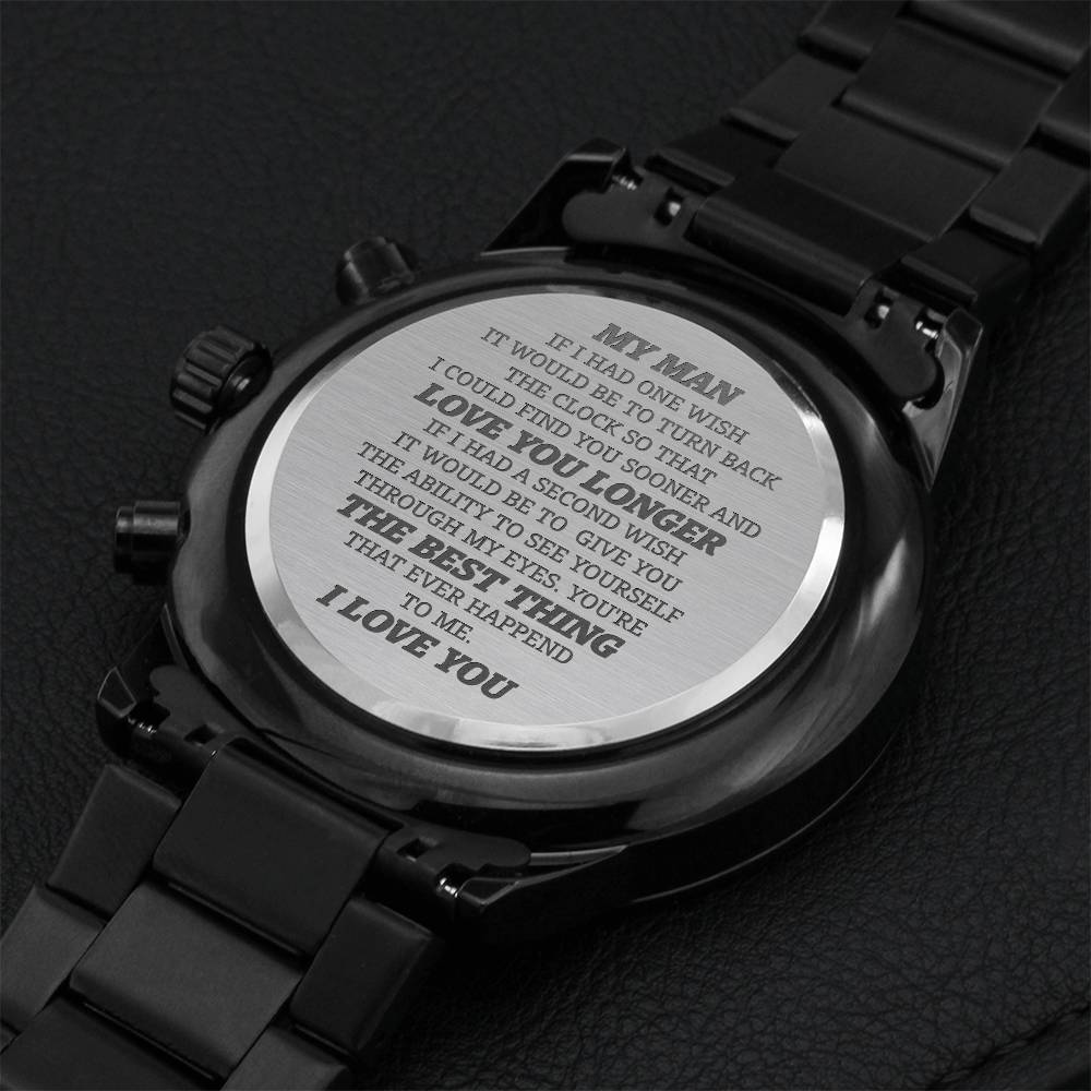 Perfect Gift For Husband Boyfriend- Anniversary Gift For Husband Birthday Gift For Husband Boyfriend Engraving Chronograph Watch