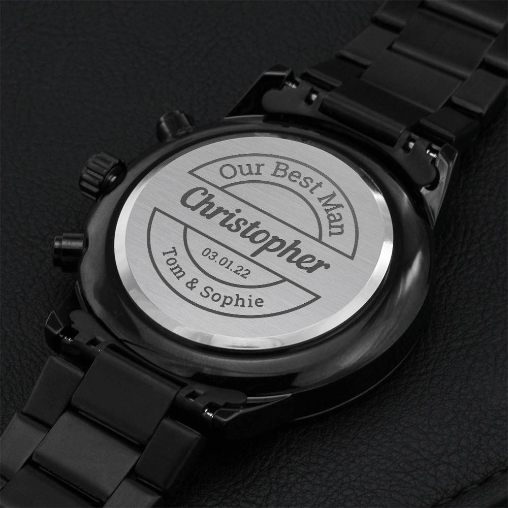 Customize Wedding Party Style 2 Watch Engraving Chronograph Watch