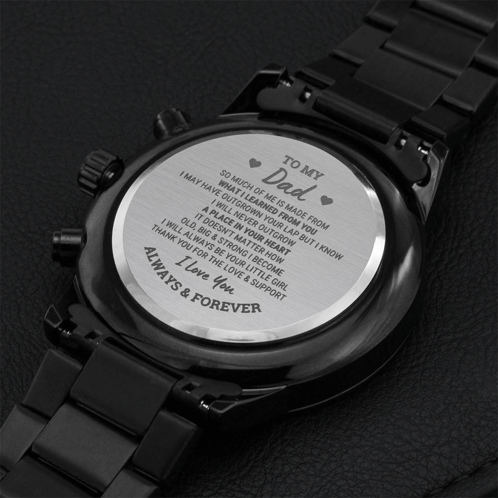 To My Dad It Doesn't Matter How Old Big Strong Watch Engraving Chronograph Watch