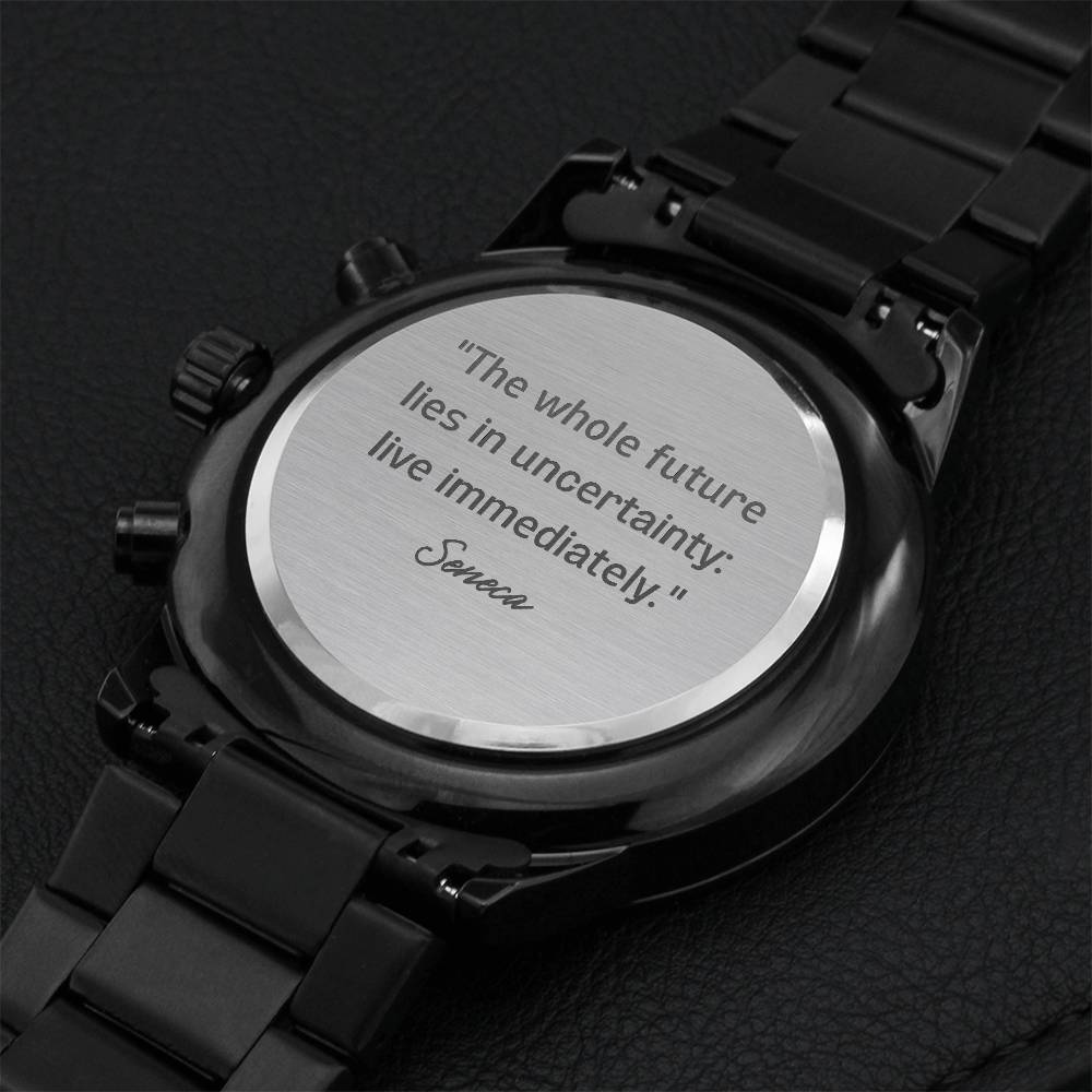 Live Immediately Watch Engraving Chronograph Watch