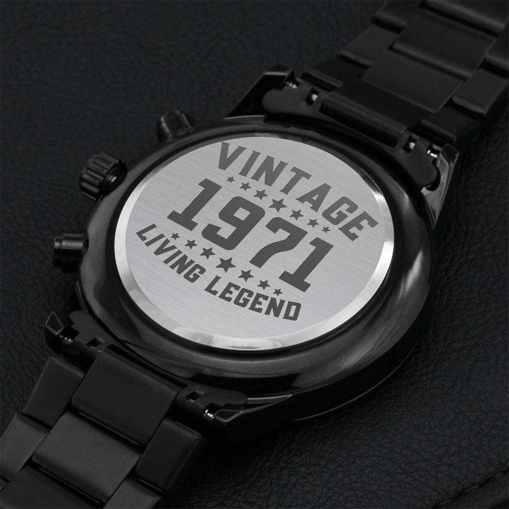 Vintage 1971 Legend Watch Engraving Chronograph Watch
