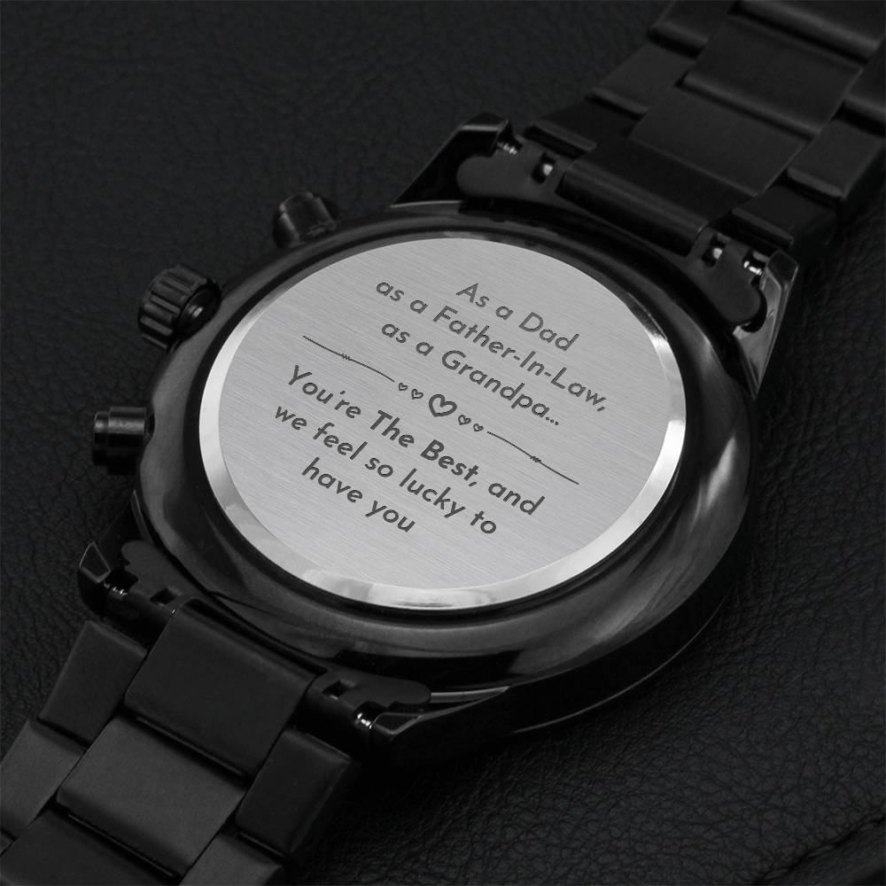 Gift For Father-in-law - Customize Watch Engraving Chronograph Watch