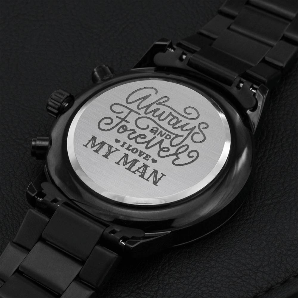 Engraved Watch Gift For Him Father’s Day Gift For Husband Birthday Gift For Husband Engraved Watch For Him Cool Father Gift Gift For Boyfriend Engraving Chronograph Watch