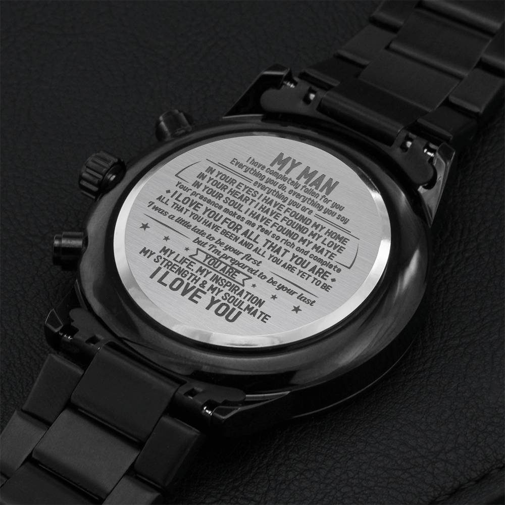 Husband You Are My Life And My Inspiration Engraving Chronograph Watch