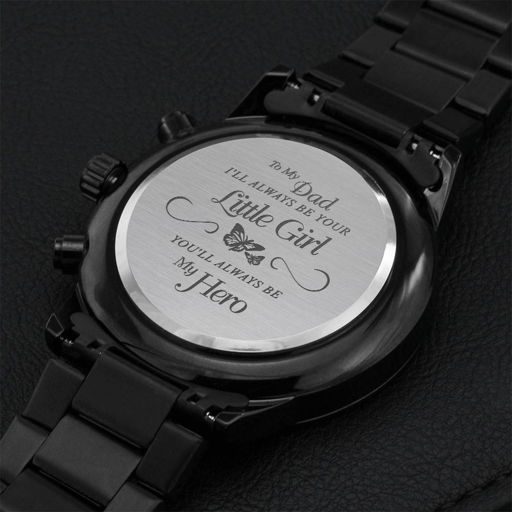You'll Always Be My Hero Father's Day Gift Customize Engraved Watch Engraving Chronograph Watch