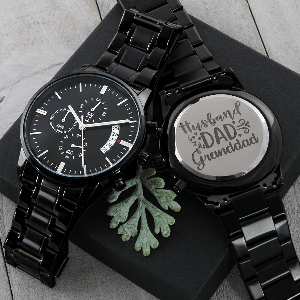 Husband - Dad - Granddad Engraving Chronograph Watch