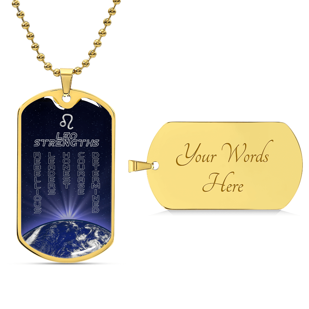 Leo Ball Chain Dog Tag Necklace - Army Tag Necklace, Dog Tag Necklace