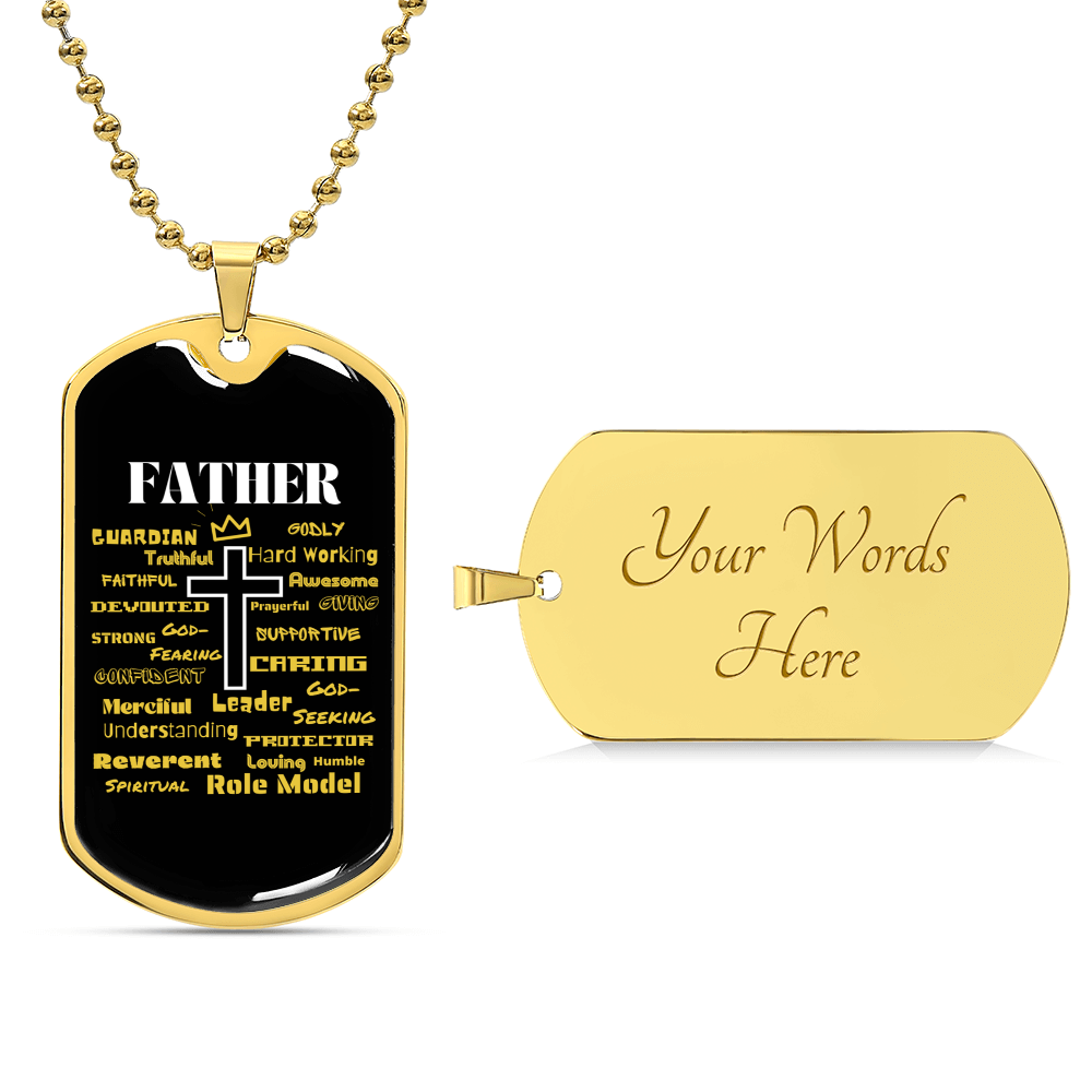 Father Dog Tag, Father's Day, Faith, Christian Father - Army Tag Necklace, Dog Tag Necklace
