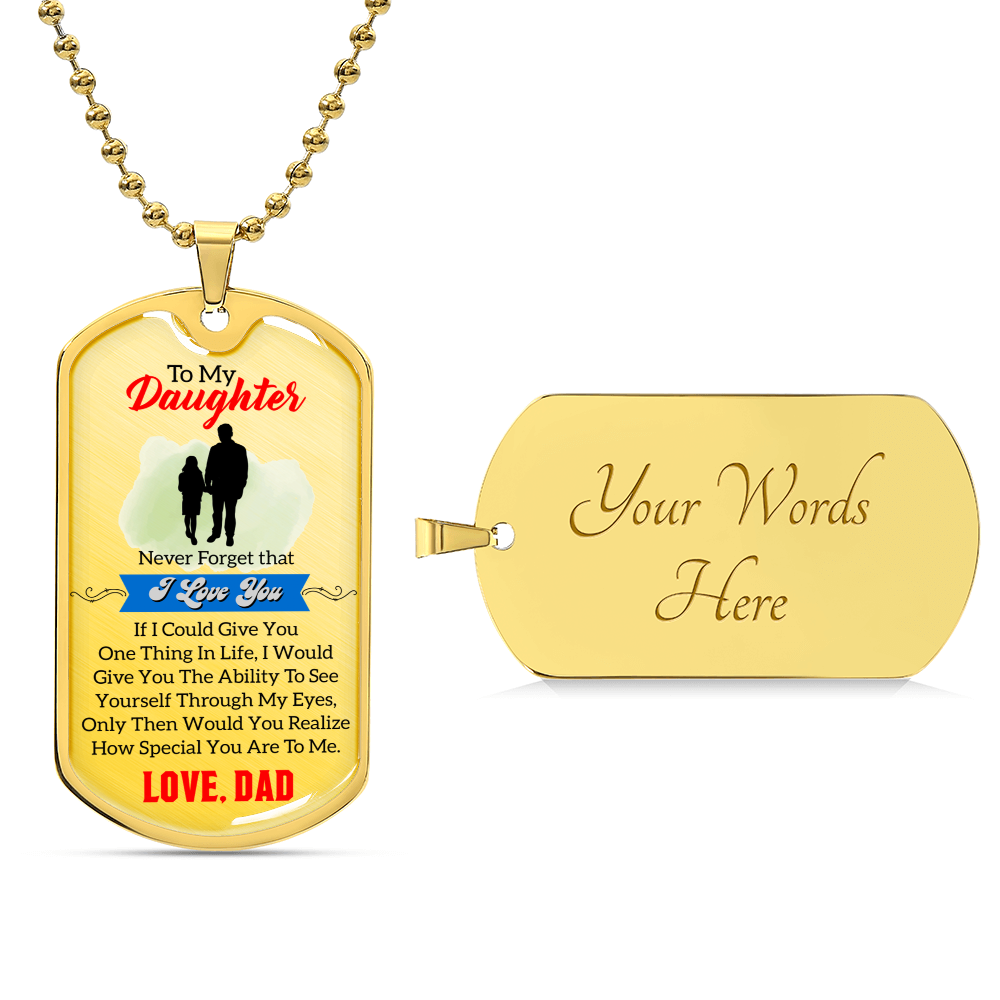 Gift For Daughter - Gift For Her - Daughter Birthday - Gift From Mom - Mother Daughter Gift - Birthday Necklace - Army Tag Necklace, Dog Tag Necklace