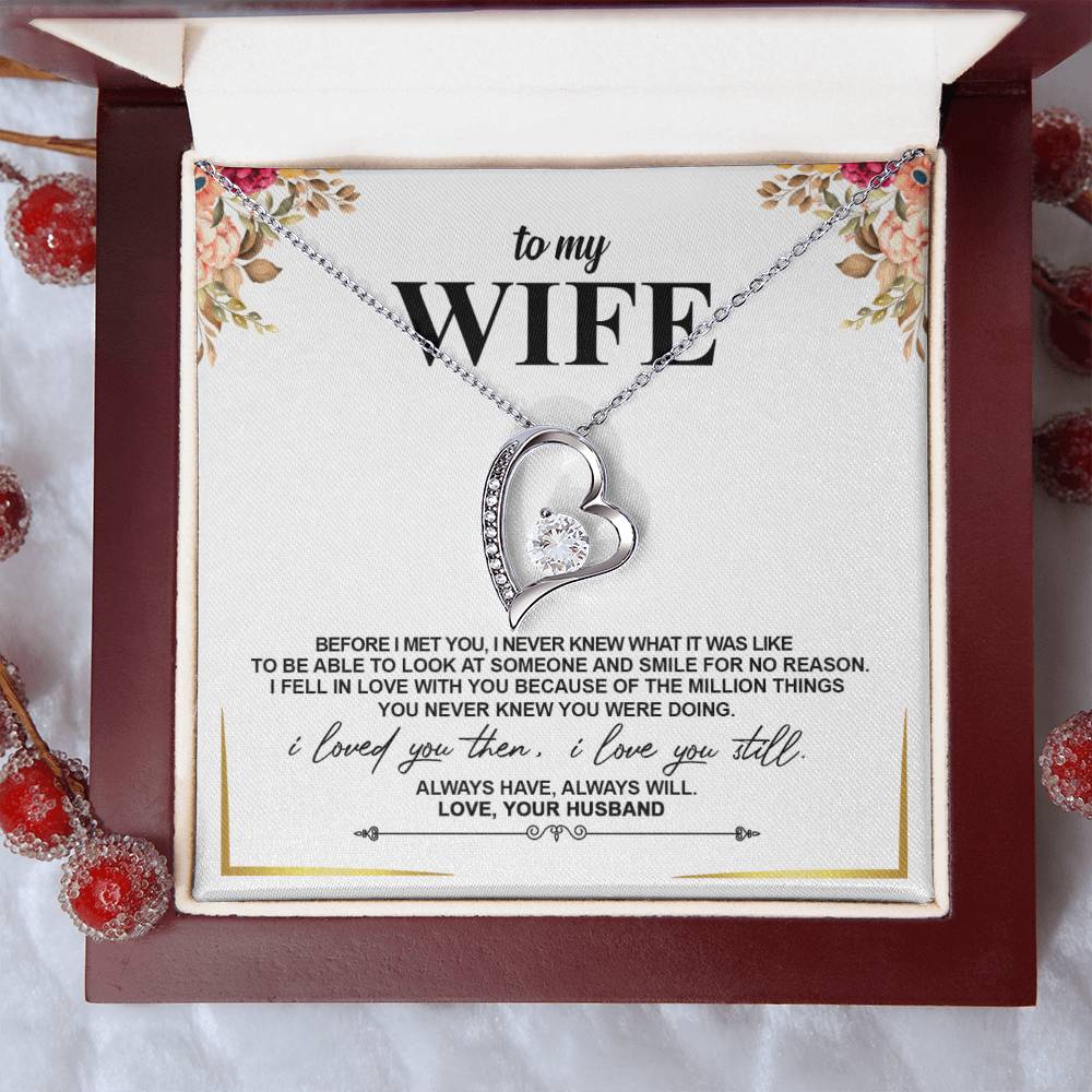 To My Wife - Heart Pendant - Best Seller - So1187 Forever Love Necklace