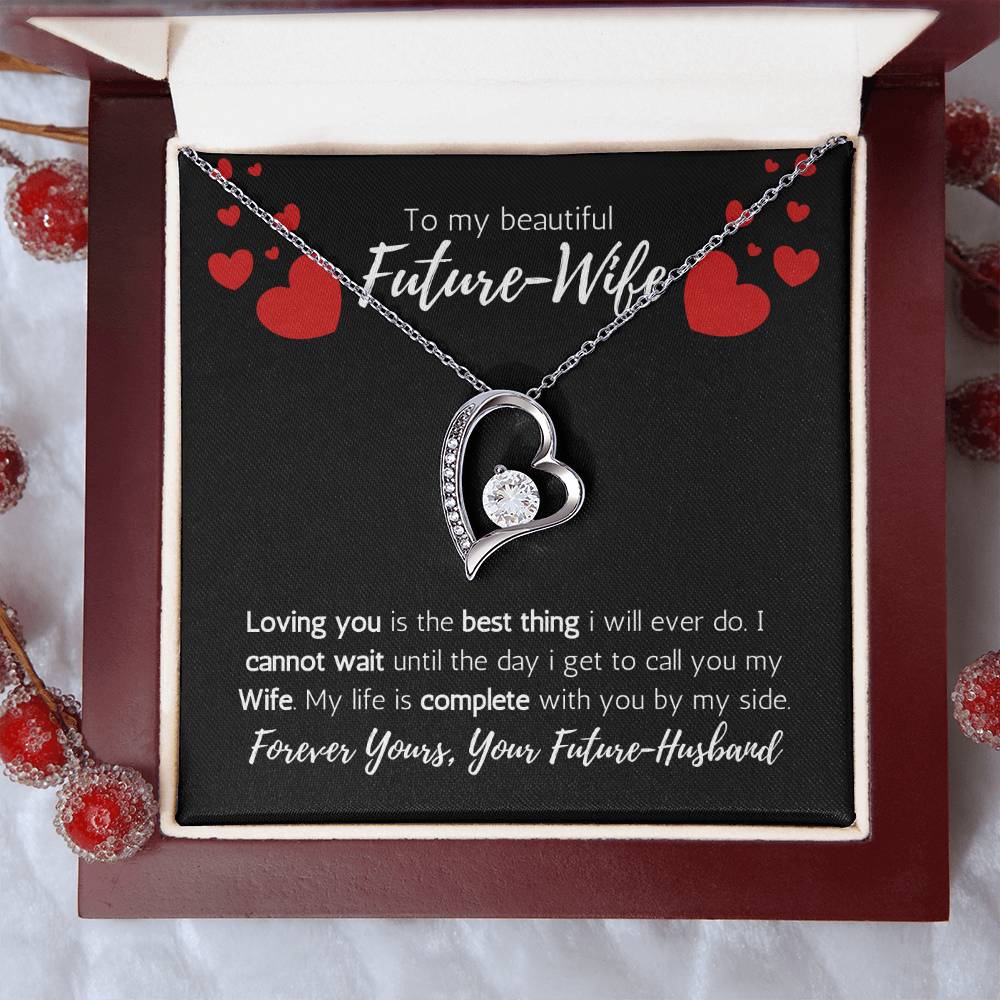 To My Future Wife Valentine's Day 14k White Gold Heart Necklace 1 Forever Love Necklace