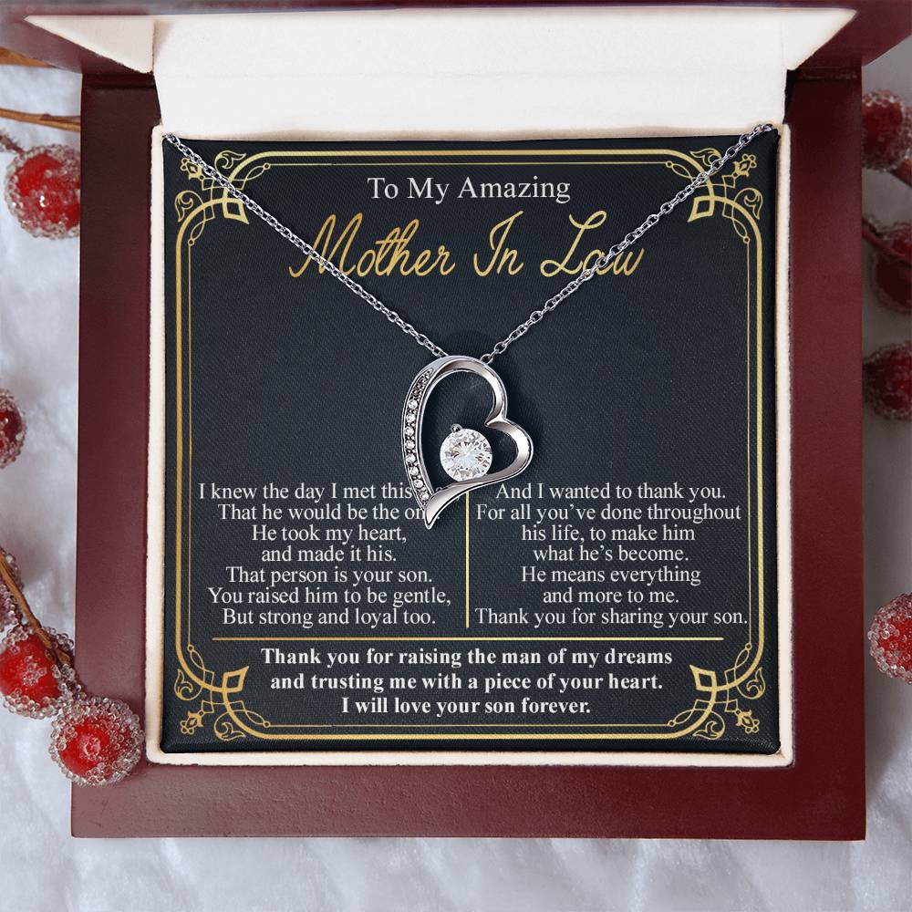 To My Amazing Mother In Law - Forever Love Necklace Forever Love Necklace