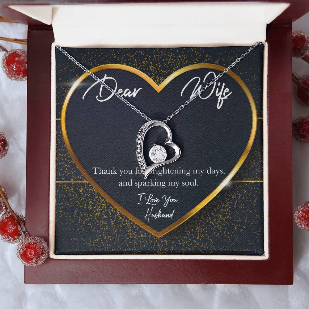 Anniversary Gift For Wife To My Wife Necklace Present For Wife Marriage Gifts Gift Ideas For Wife Wife Heart Necklace Birthday Forever Love Necklace