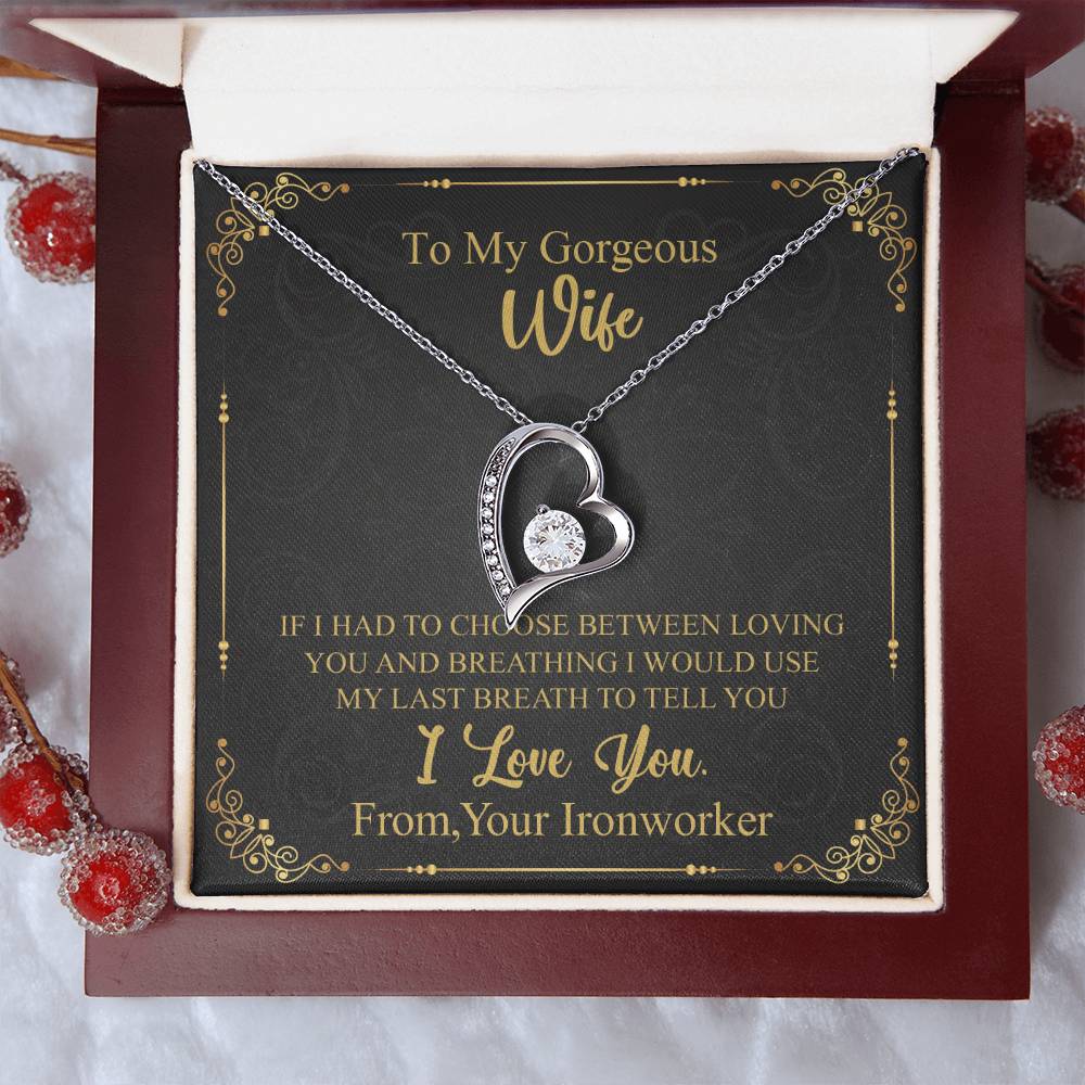 To Wife - From Ironworker - I Love You Forever Necklace Forever Love Necklace