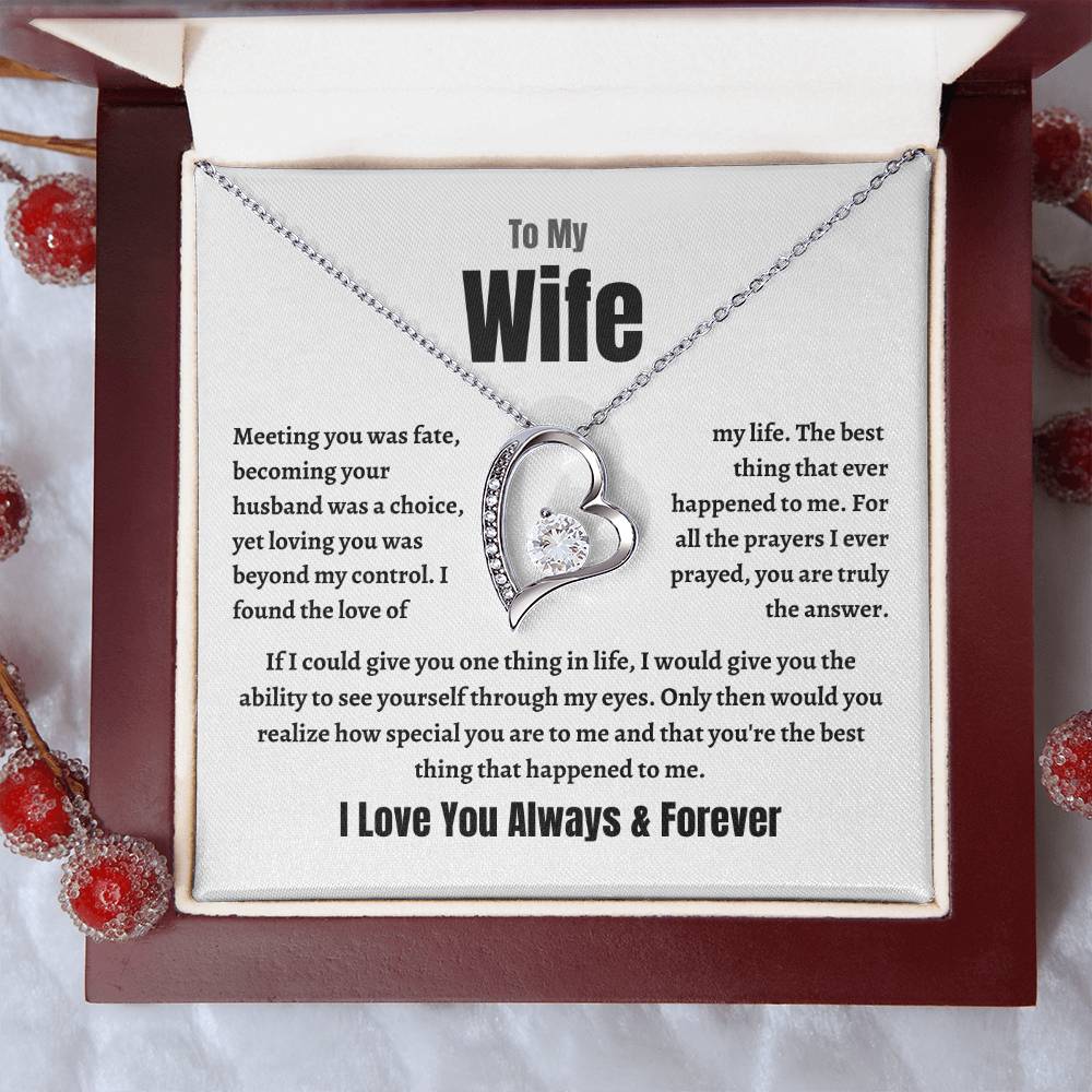 Wife Forever Love Necklace  Meeting  You Was Fate   Perfect Gift For Her! Forever Love Necklace