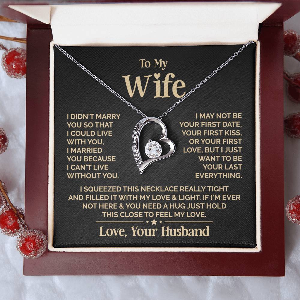 To My Beautiful Wife  Heart Necklace Forever Love Necklace