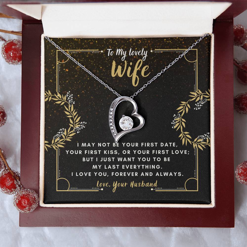 To My Lovely Wife Heart Pendant Forever Love Necklace