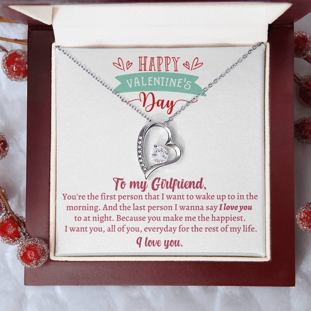 Valentine's Gift For Girlfriend You're The First Person That I Want To Wake Up To In The Morning 1 Forever Love Necklace