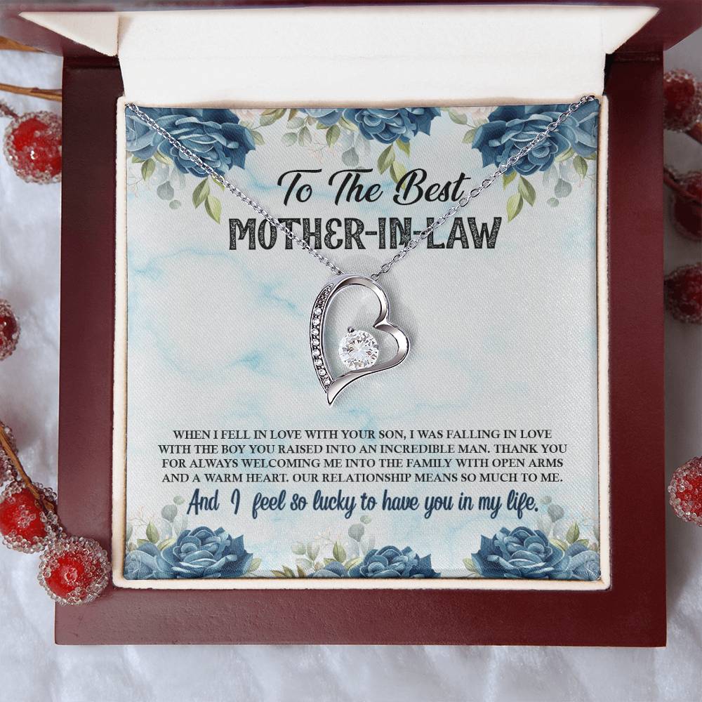To The Best Mother-In-Law From Daughter-In-Law - Forever Necklace - Lucky To Have You In My Life Forever Love Necklace