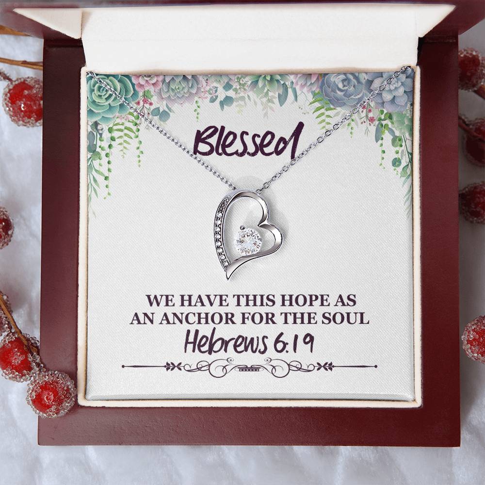 Hebrews 619 God's Promise Forever Love Necklace