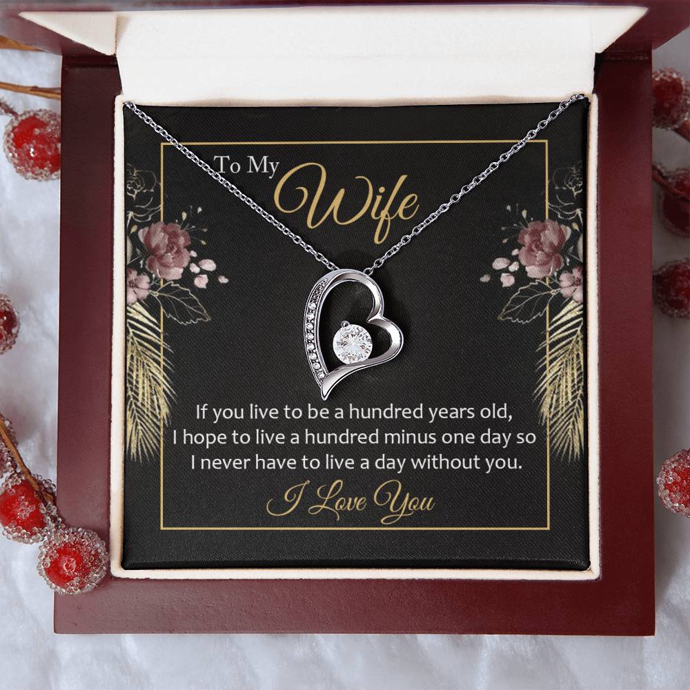Anniversary Or Birthday Gift For Wife Heart Necklace Forever Love Necklace
