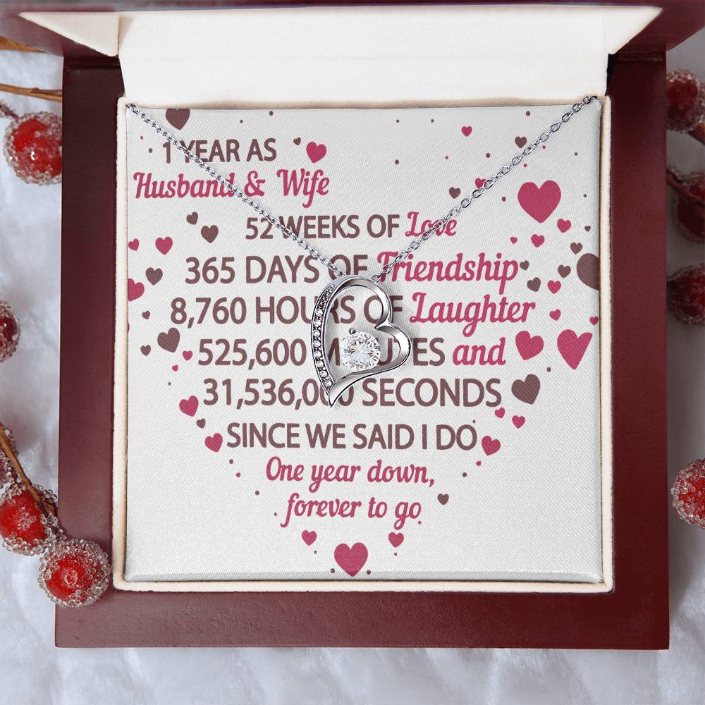 1st Anniversary Gift For Husband And Wife 1st Anniversary Gifts Forever Love Necklace