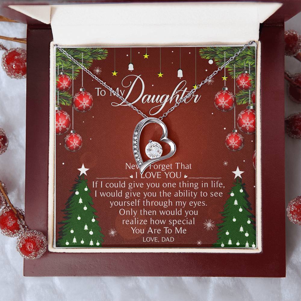 Father To Daughter Gift Gift For Daughter From Dad Daughter Father Necklace Daughter Gift From Dad To My Daughter Daughters Birthday Forever Love Necklace