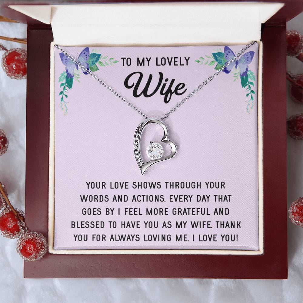 Small Gold Heart Pendant With Cubic Zirconia Necklace Gift For Wife Sentimental Gifts For Mothers Day Wife Anniversary Birthday Forever Love Necklace
