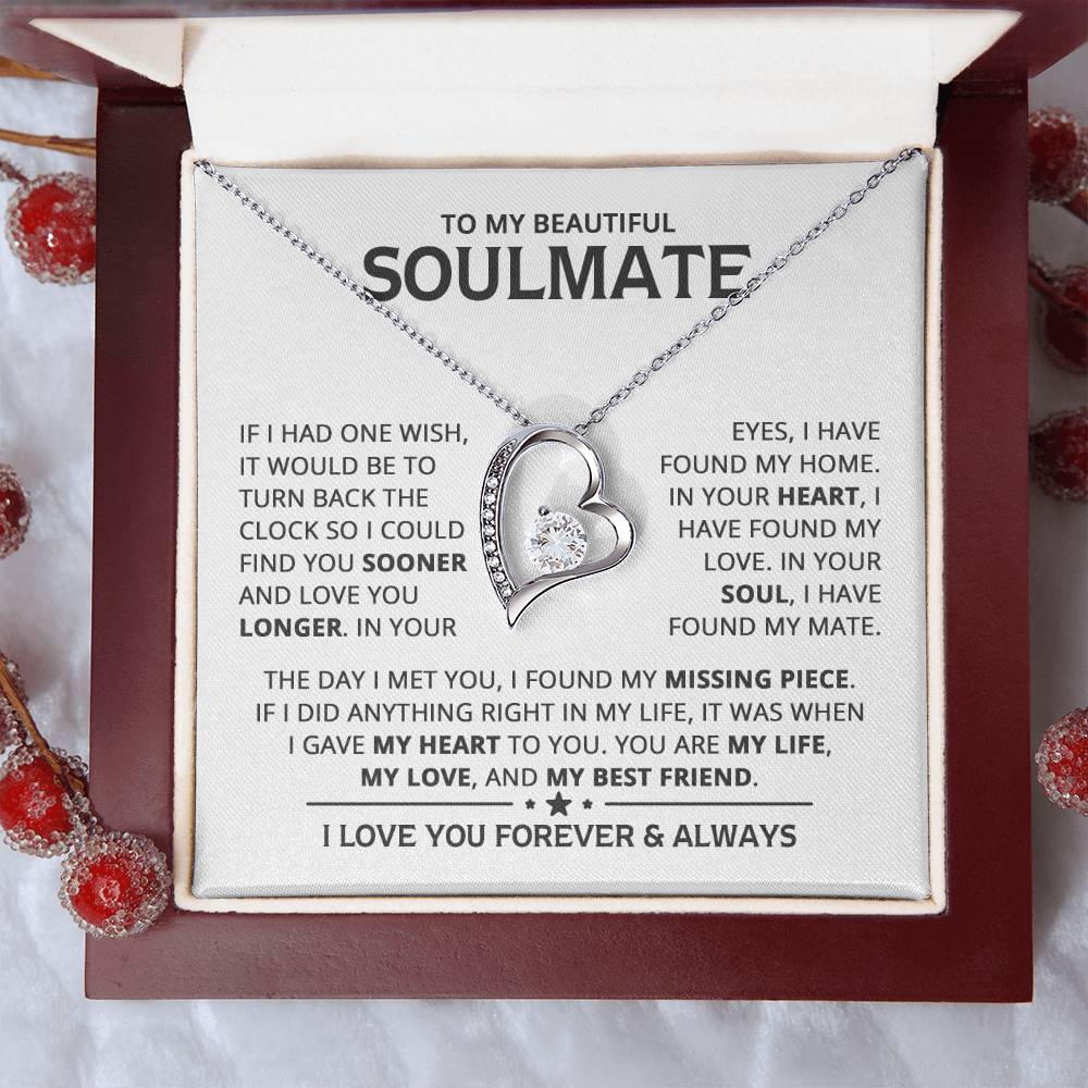 My Beautiful Soulmate Heart Necklace  Forever Love Necklace