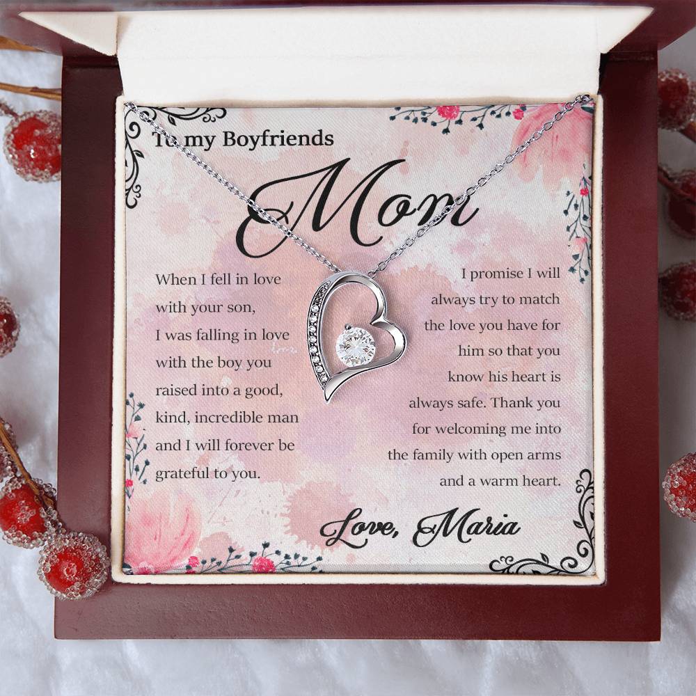 To My Boyfriends Mom Bf Mom Necklace Boyfriends Mom Necklace Personalization Boyfriends Mom Necklace Boyfriends Mom Gift Birthday Gift Forever Love Necklace