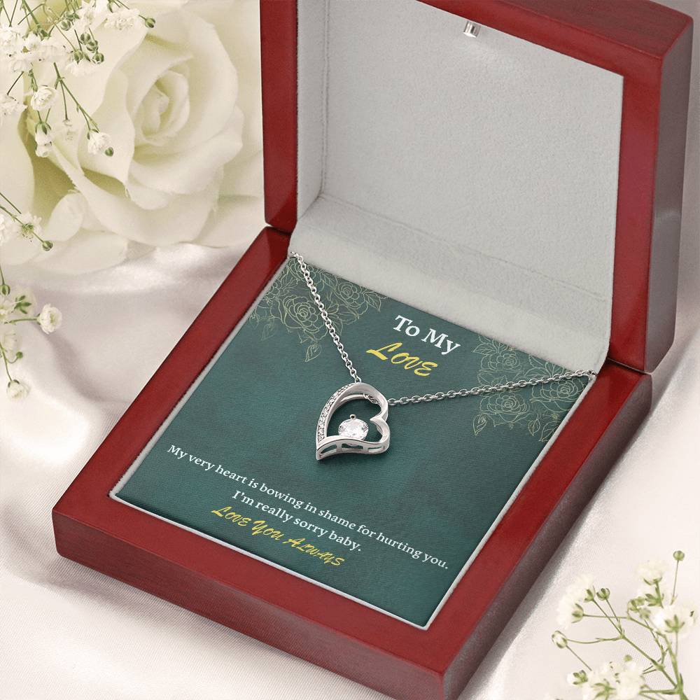 To My Love - I Am Sorry - 925 Sterling Silver Pendant Forever Love Necklace