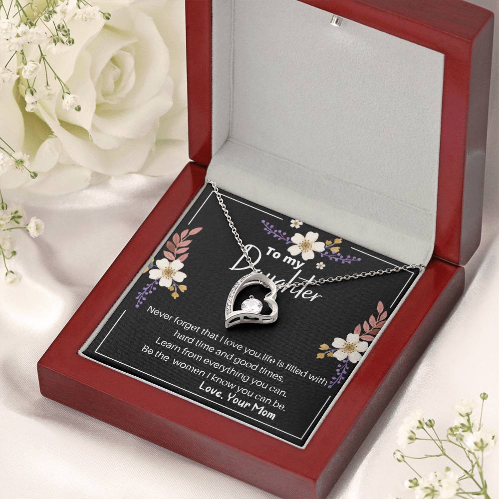 Daughter Gift Necklace Daughter Birthday Gift Gift For Daughter Daughter Jewelry To My Badass Daughter Mother's Day Forever Love Necklace