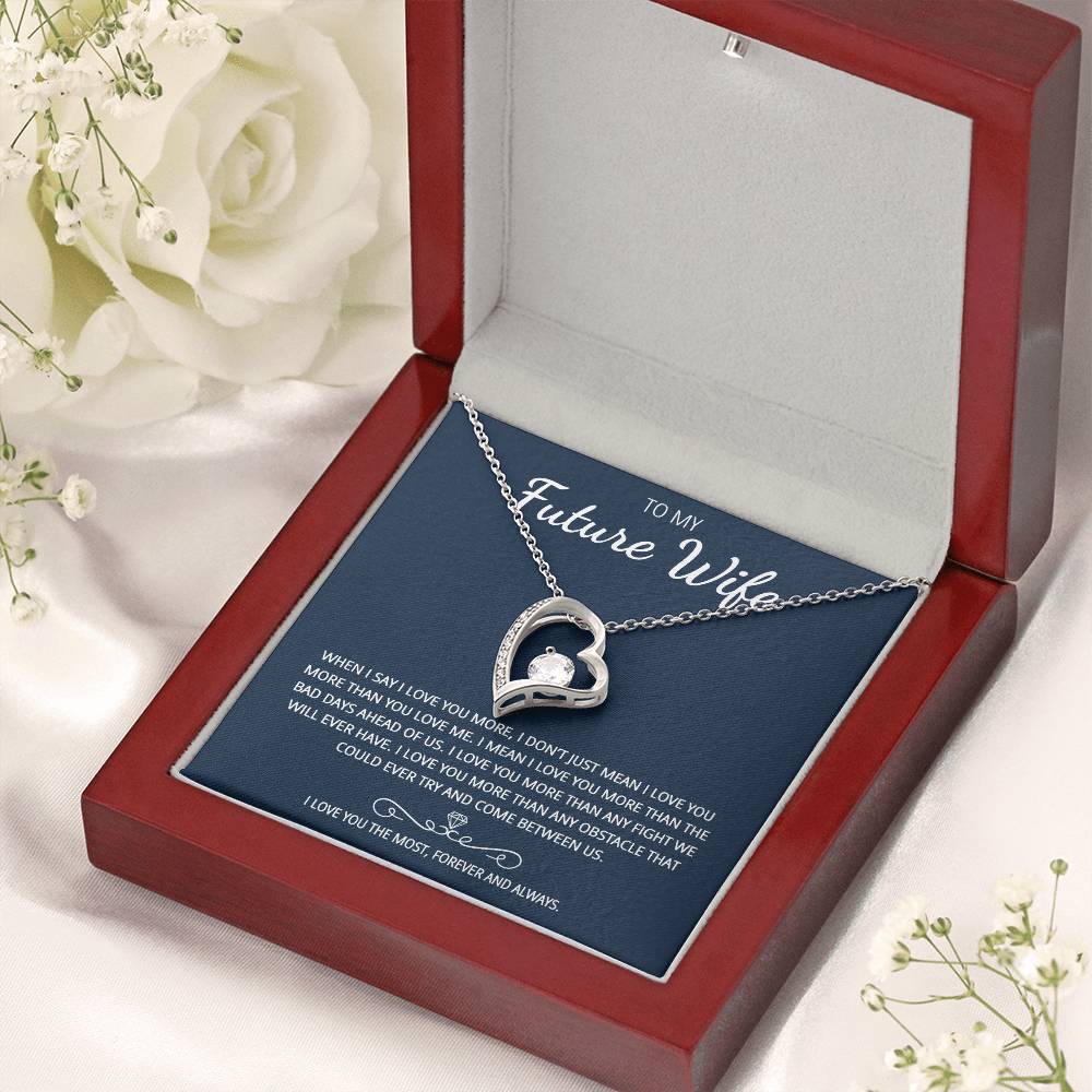 To My Future Wife Love You The Most Heart Necklace Customize Gift For Your Loving Wife! ❤️ Forever Love Necklace
