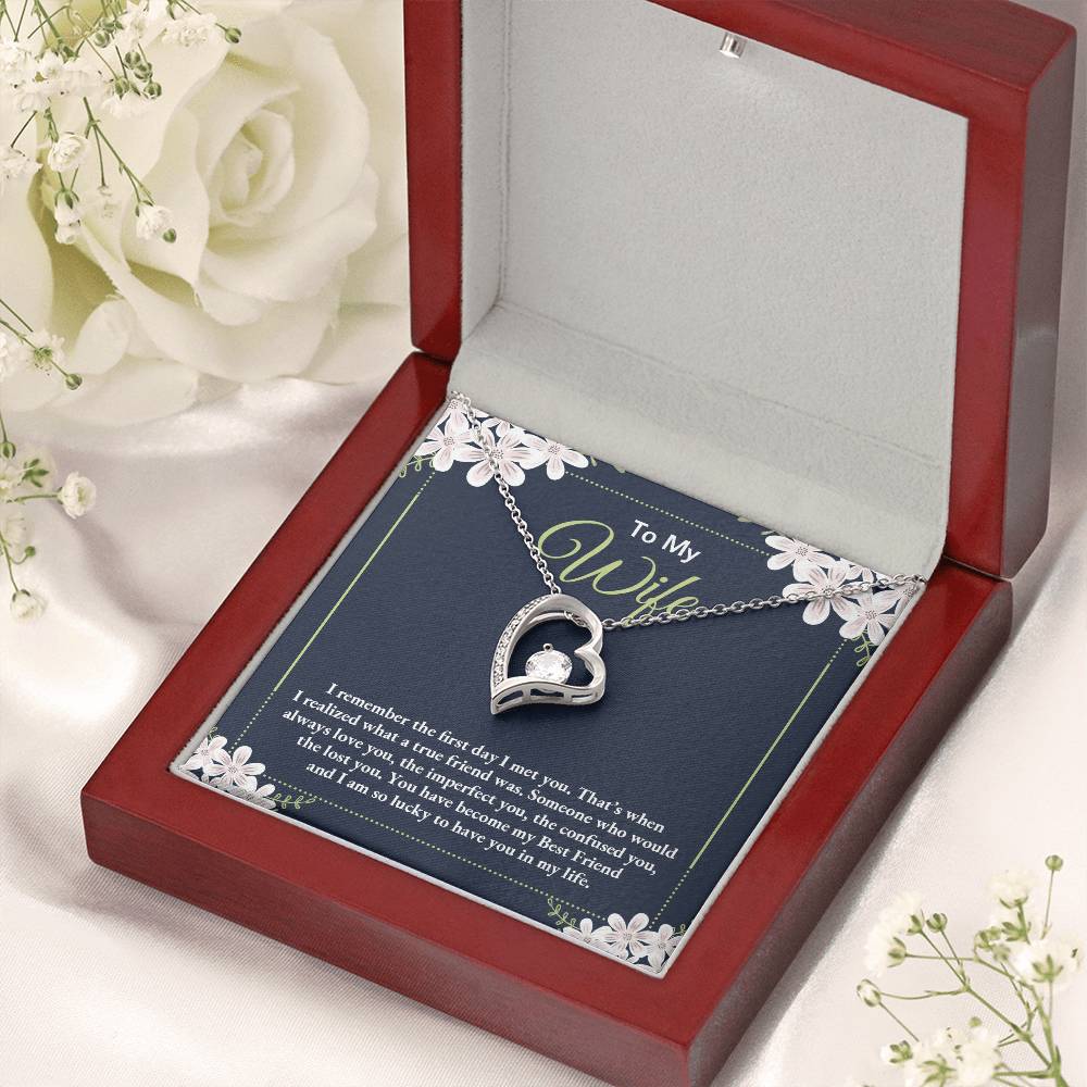 To My Wife - I Am So Lucky To Have You In My Life - Forever Love Necklace Forever Love Necklace