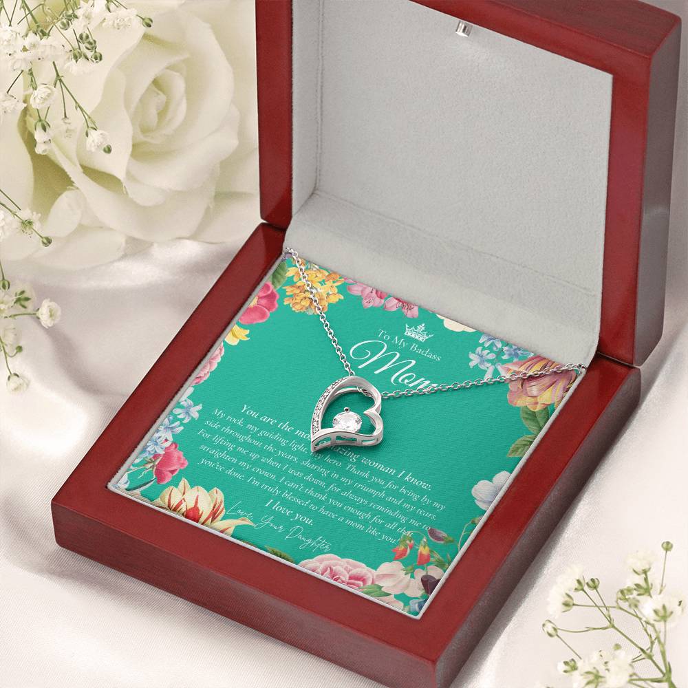 To My Badass Mom Necklace Badass Mom Gift Mother’s Day Gift Birthday Gift Gift From Daughter On Wedding Day 1 Forever Love Necklace
