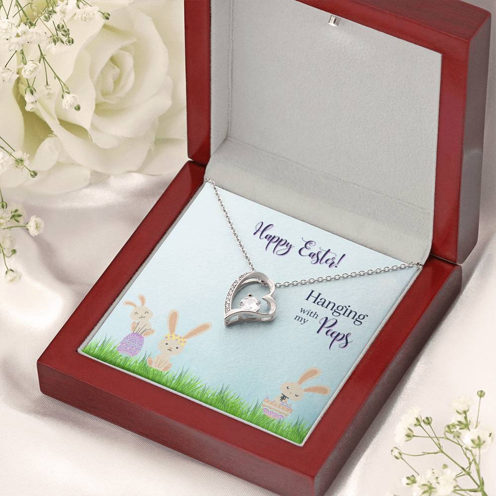 Happy Easter - Hanging With My Pepps - Necklace Forever Love Necklace