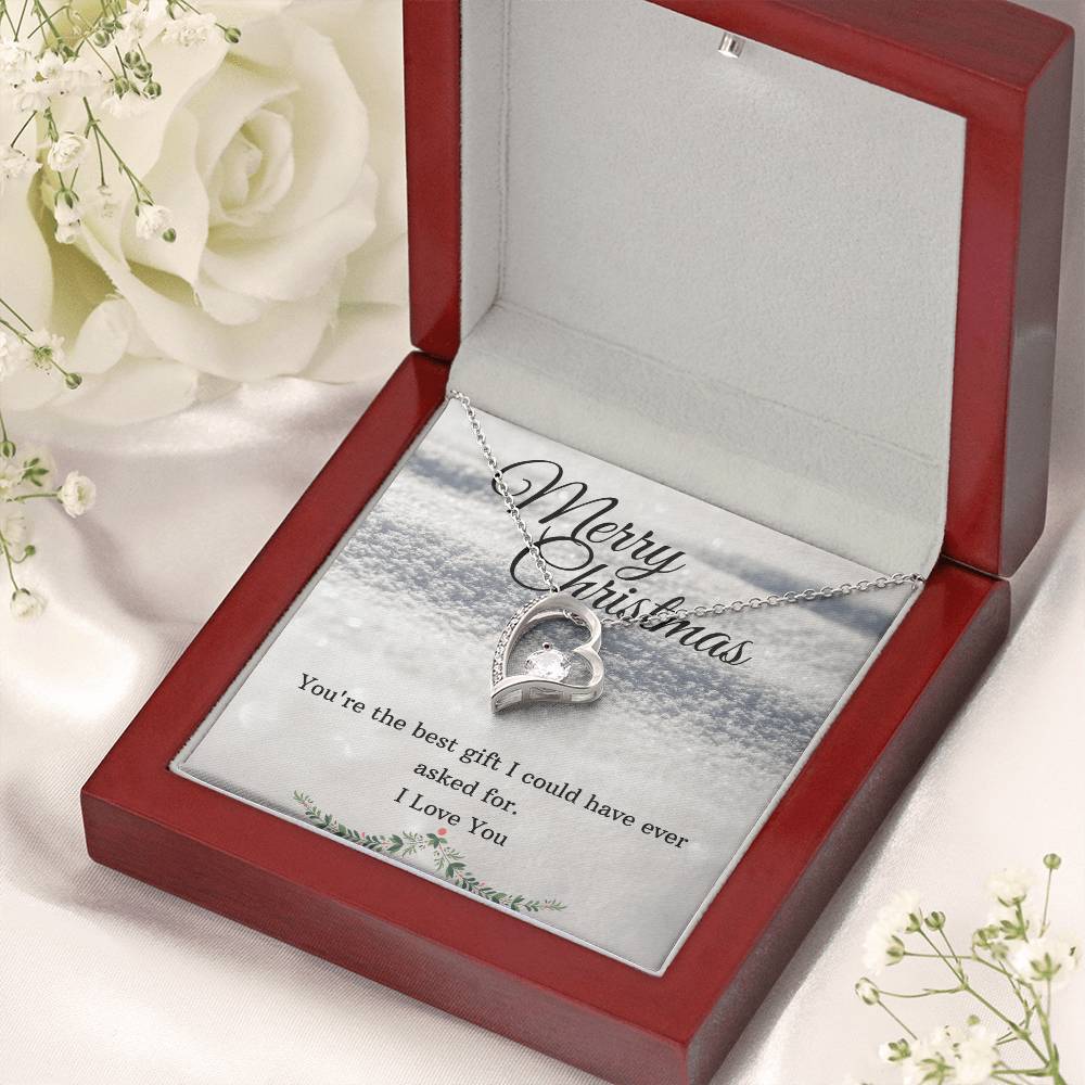 Merry Christmas Heart Necklace Forever Love Necklace