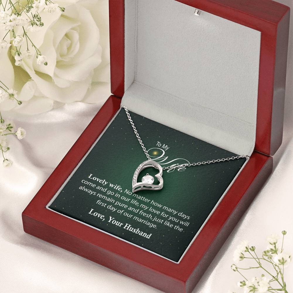 To My Wife Necklace Gifts Best Customize Gift For Wife Anniversary Necklace For My Wife Forever Love Necklace